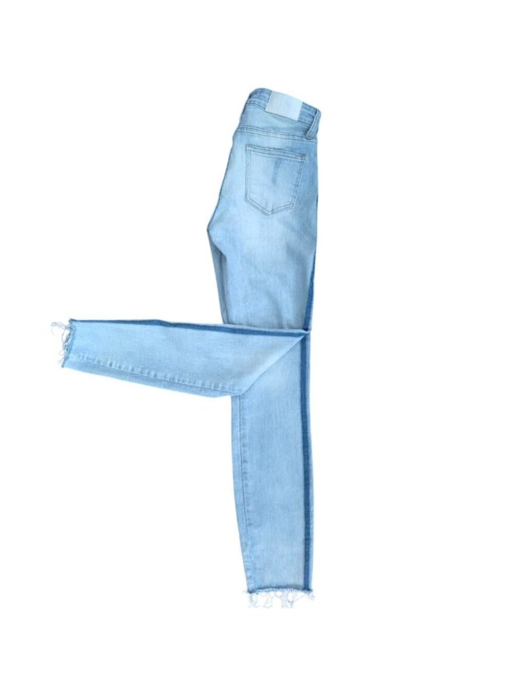Pistola Womens Light Wash Skinny Jeans Size 24 Raw Hem Stretch Denim Blue.